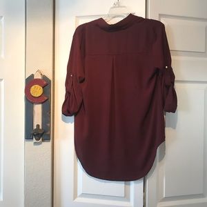 Light weight polyester maroon blouse